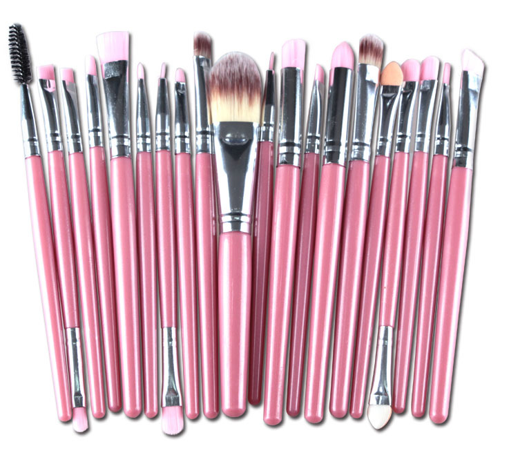 Conjunto de pincéis de maquiagem: pincel para pó solto, pincel de blush e pincel de sombra. - O Retalho