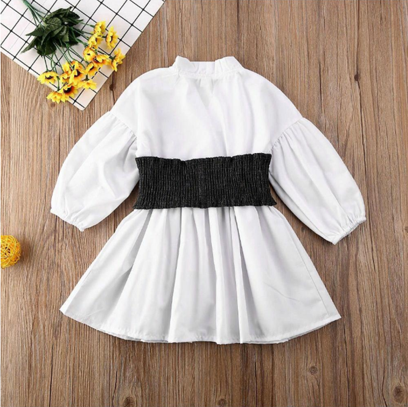 vestido branco evasê para meninas - O Retalho