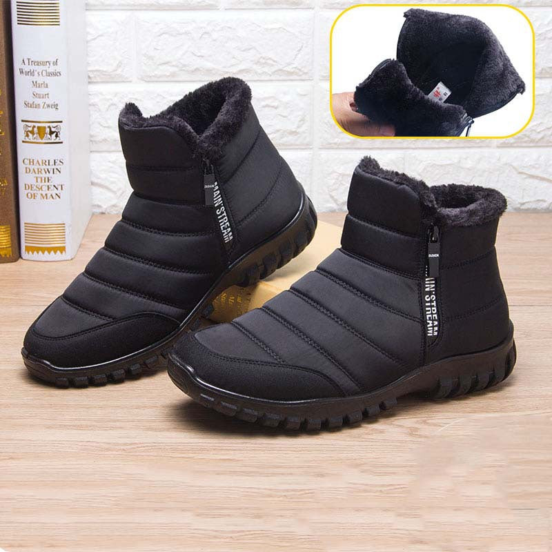 Botas de inverno para homens impermeáveis sapatos quentes com design de zíper - O Retalho