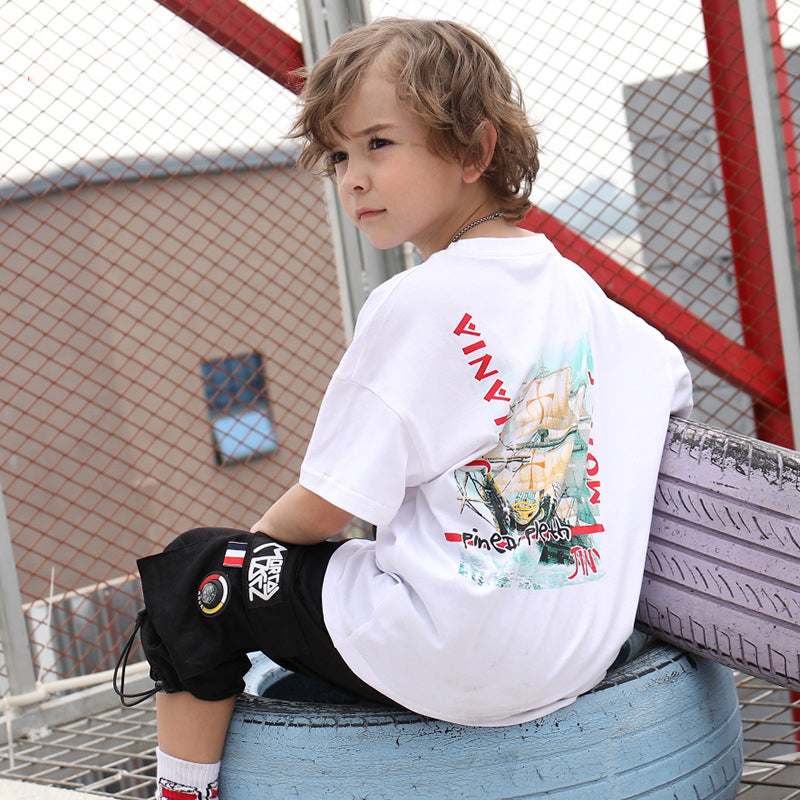 Camiseta infantil impressa estilo rap - O Retalho