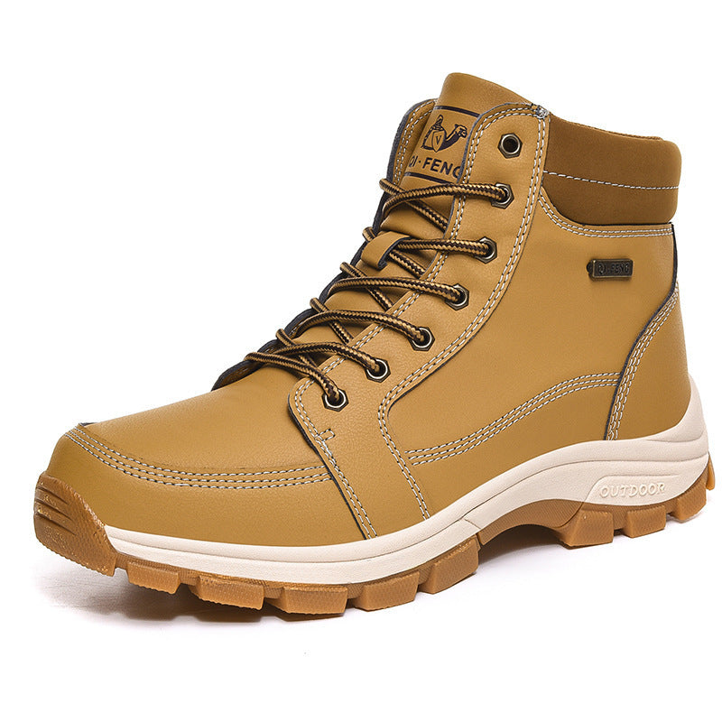 Botas masculinas de couro antiderrapante - O Retalho