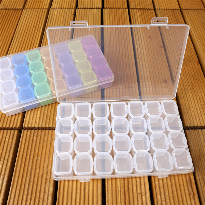 Jewelry Storage Box Transparent Plastic Box With 28 Cells