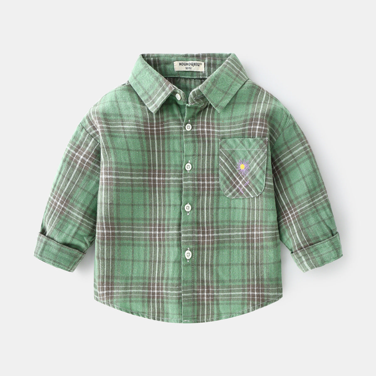 🤩Camisa xadrez de manga comprida para meninos - O Retalho