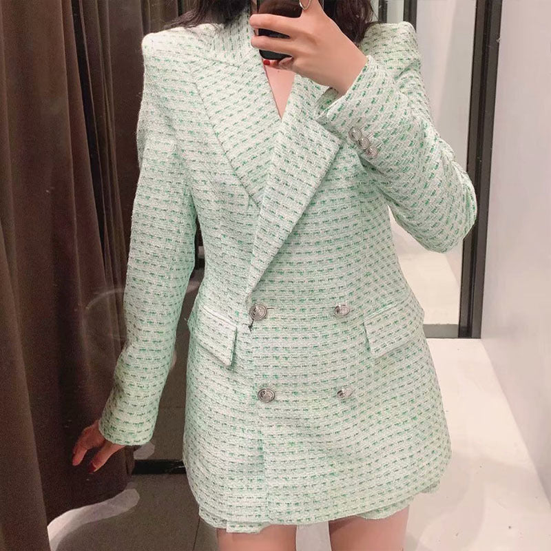 Blazer de textura xadrez - O Retalho