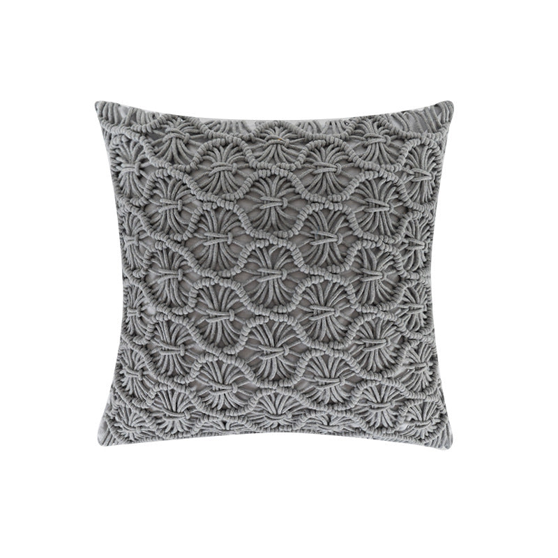 Almofada Tricotada para Quarto com Design Ondulado - O Retalho