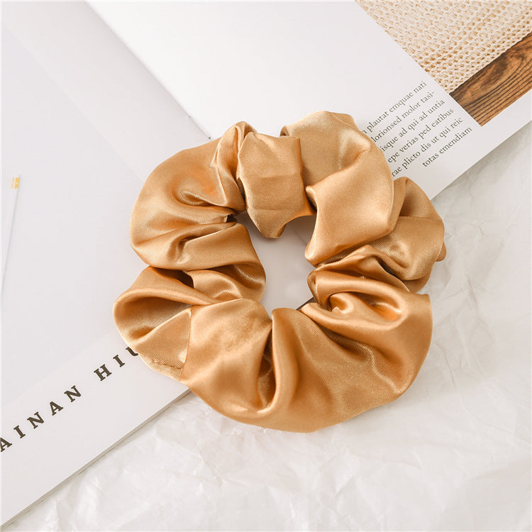 Satin Cloth Large Intestine Circle Hair Tie Set Solid Color - O Retalho