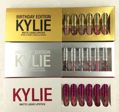 KYLIE6 color lip gloss set, 6 Kelly gold, 6 silver, red 6 lip gloss lipstick - O Retalho