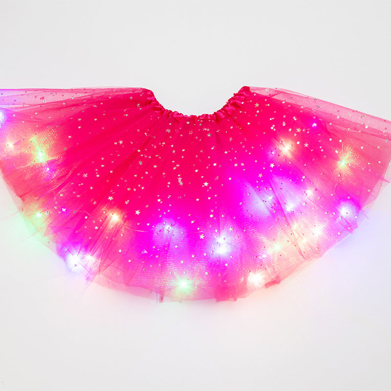 Magical & Luminous LED Princess Halloween Tutu Skirt Sequins Shiny Skirt - O Retalho