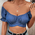 Top Cropped com cordões de cor sólida - O Retalho