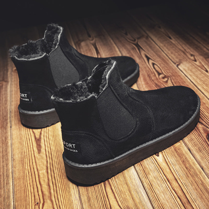 Botas de couro e veludas, adequadas para inverno - O Retalho