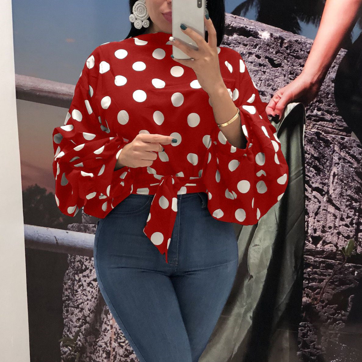 Blusa de Manga Longa Solta com estampa - O Retalho