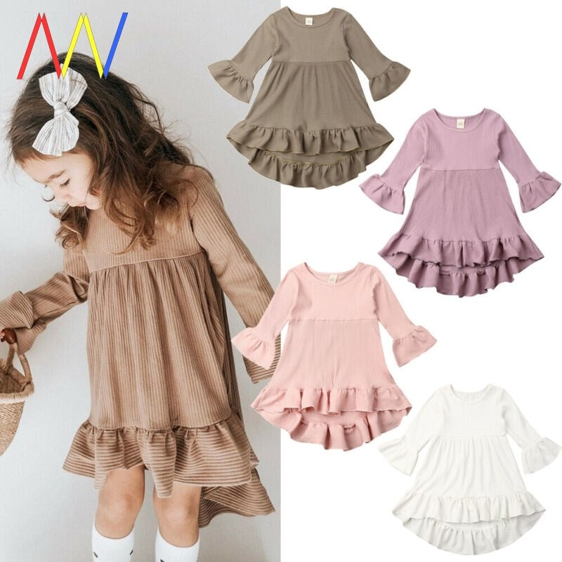 Vestidos elegantes infantil roupas de meninas com riscas - O Retalho