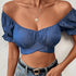 Top Cropped com cordões de cor sólida - O Retalho