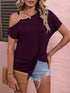 Blusa de Verão, Design Irregular, Tops Shirt. - O Retalho