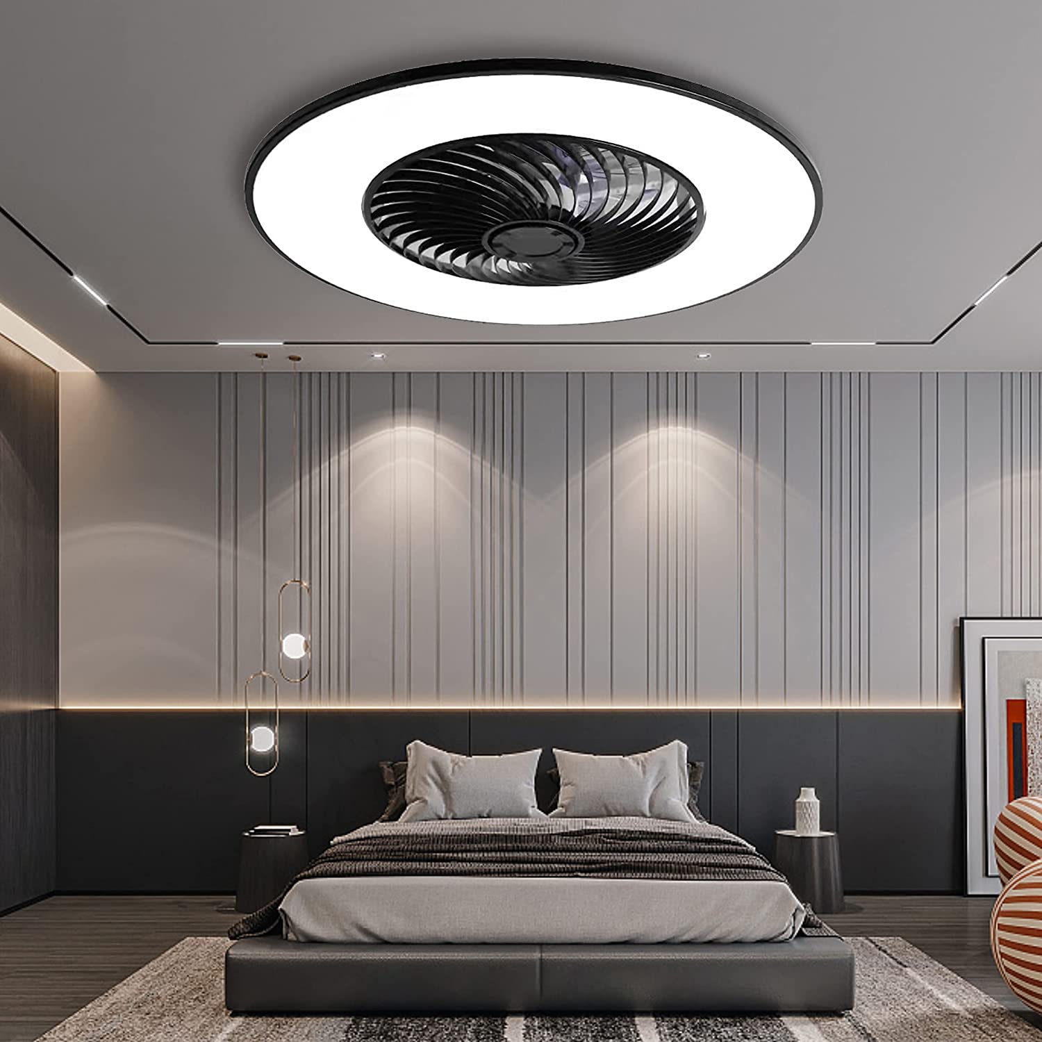 Luminária de Teto com Ventilador e Controle Inteligente para Quarto - O Retalho