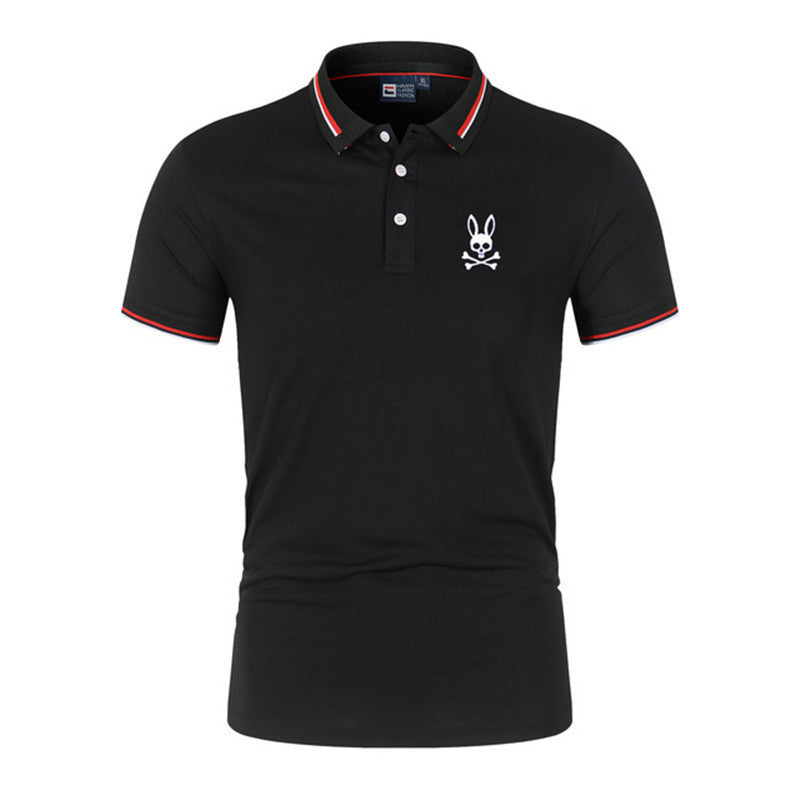 Camisa polo masculina estampada de manga curta - O Retalho