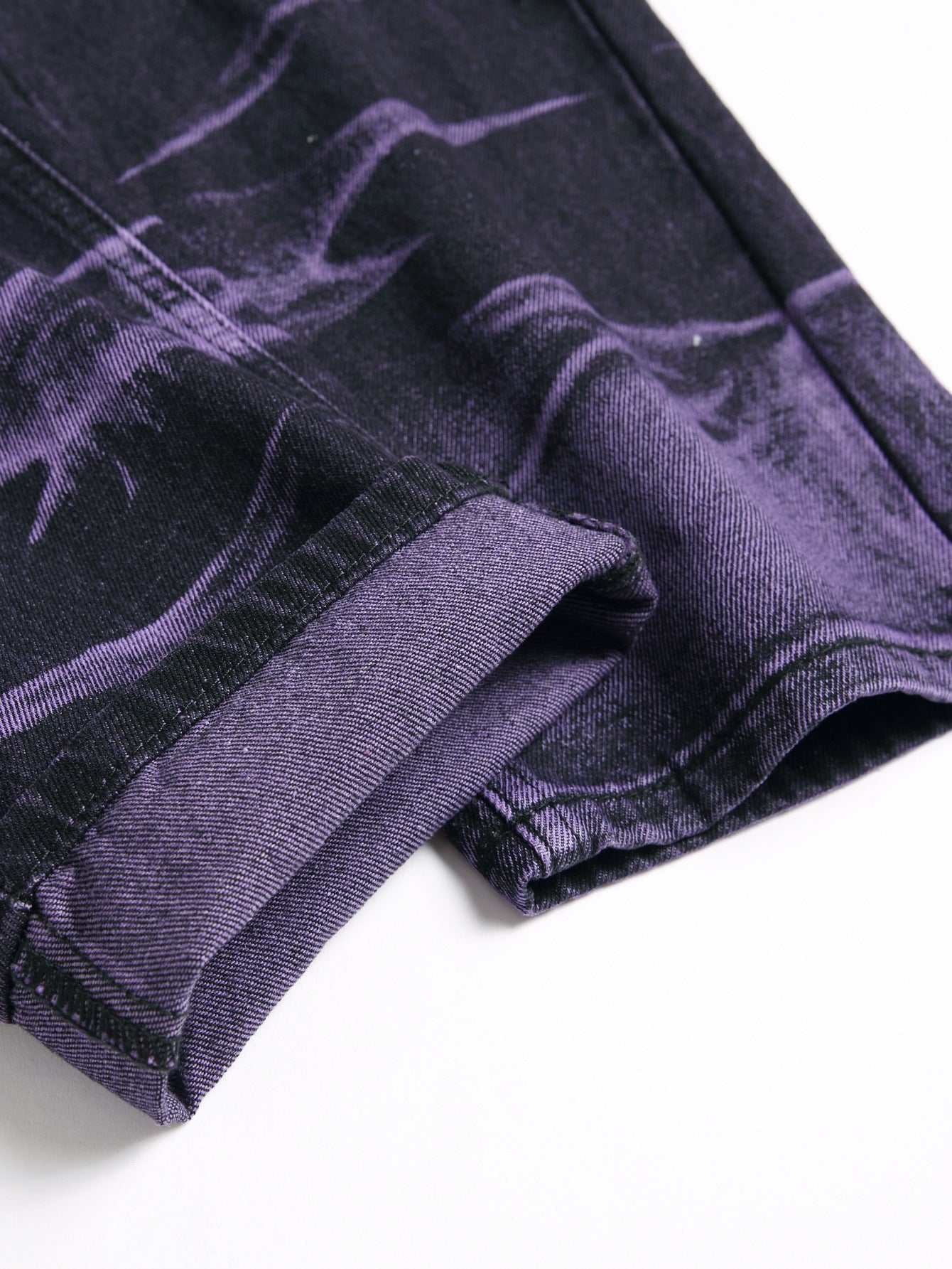 Calça Jeans Street Fashion Roxa e Preta - Estilo Ousado - O Retalho