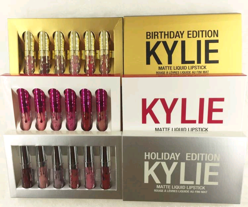 KYLIE6 color lip gloss set, 6 Kelly gold, 6 silver, red 6 lip gloss lipstick - O Retalho