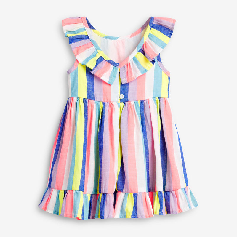 Vestido de verão para meninas com riscas - O Retalho