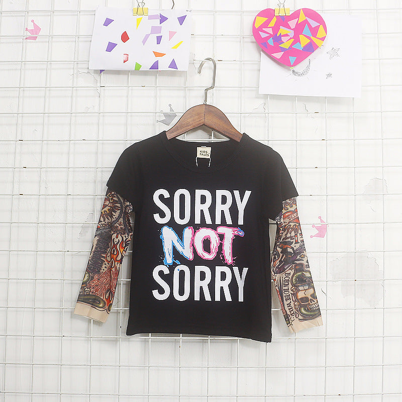 Tattoo long sleeve stitching top - O Retalho