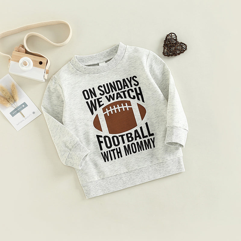 Kids Rugby Letters Print Pullover Long Sleeve Sweatshirt - O Retalho