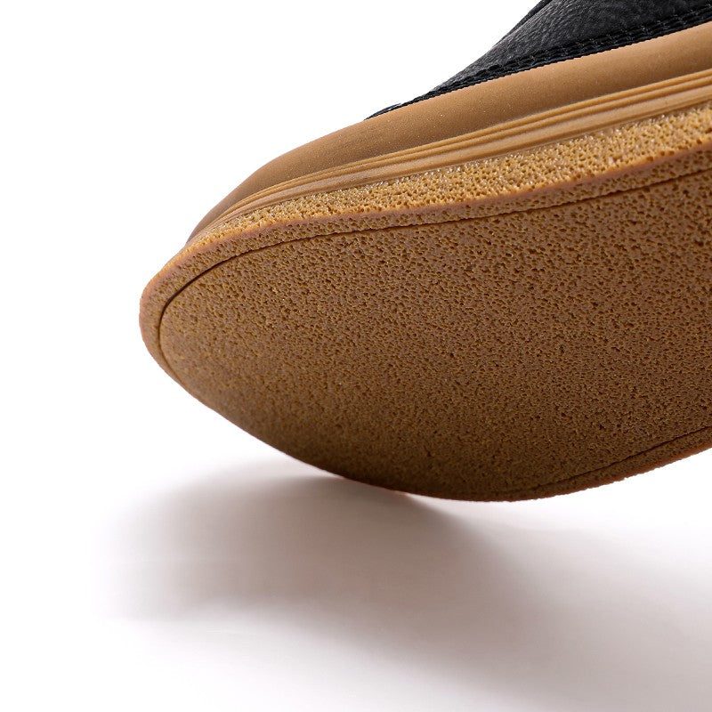 Sapatos casuais masculinos de couro com sola macia - O Retalho
