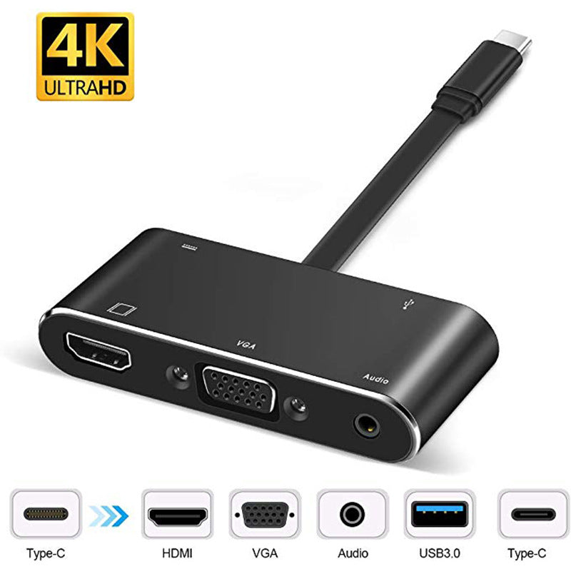 Conversor de display (Tela) duplo HD Type-c para HDMI VGA 5 em 1 - O Retalho