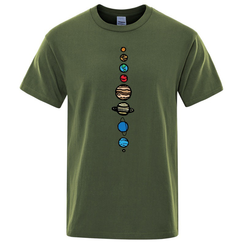 Camiseta Manga curta masculina estampada de gola redonda - O Retalho