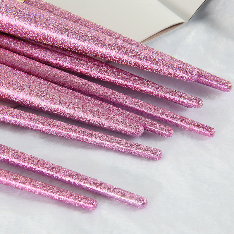 Conjunto de 10 Pincéis de Maquiagem 3D Rosa - O Retalho