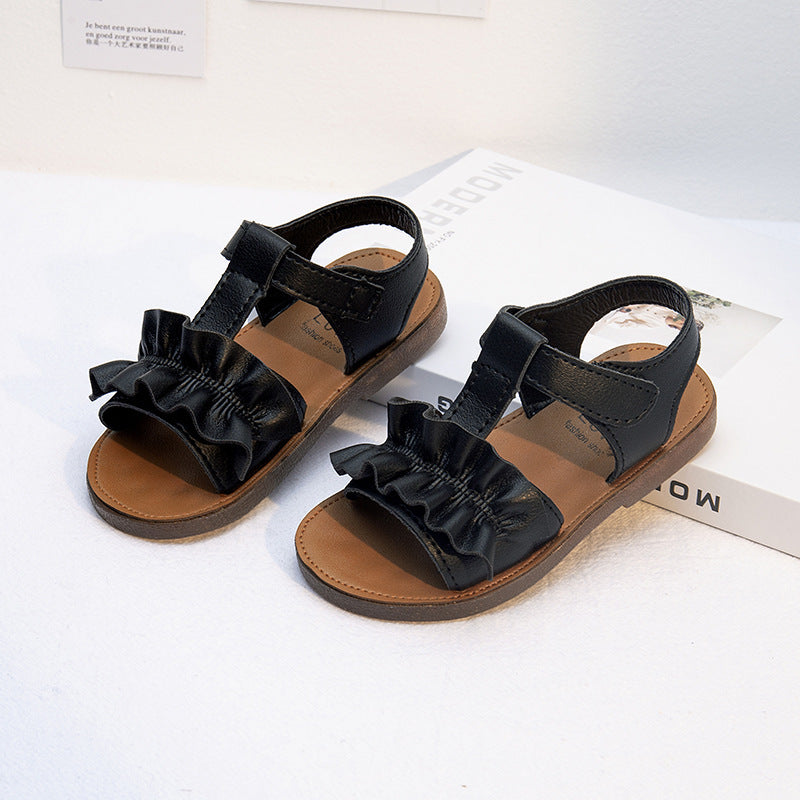 Sapatos de praia romanos com sola macia Princesa Velcro - O Retalho