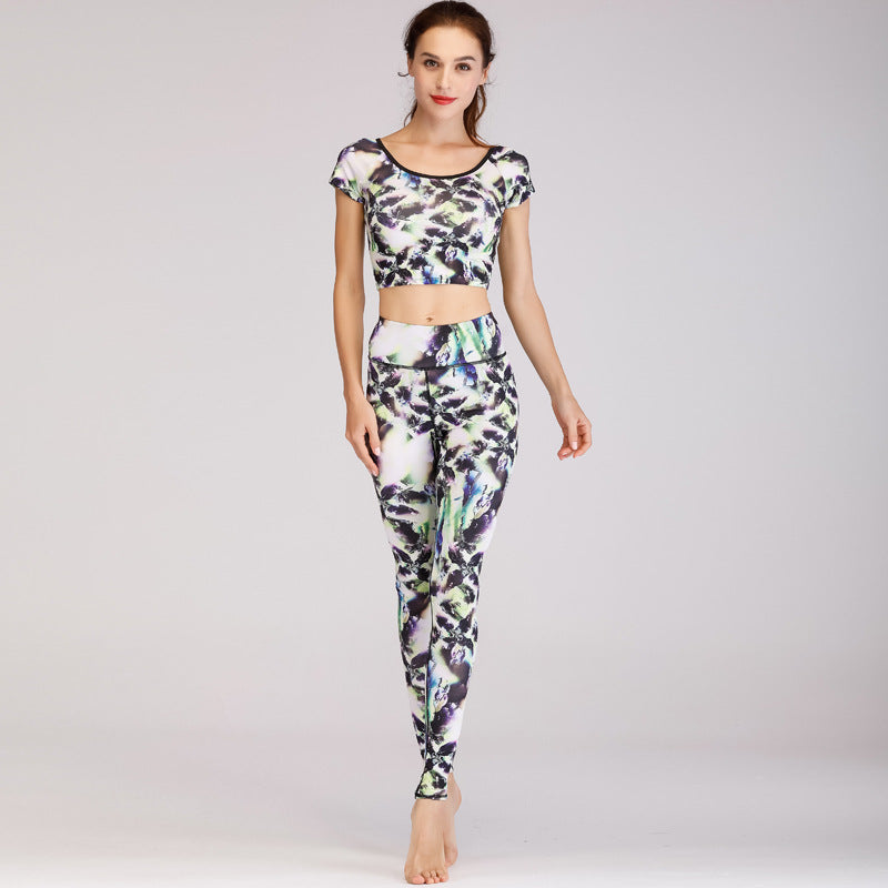 Conjunto de Roupas de Yoga Estampado - Estilo e Elegância para Seu Treino - O Retalho