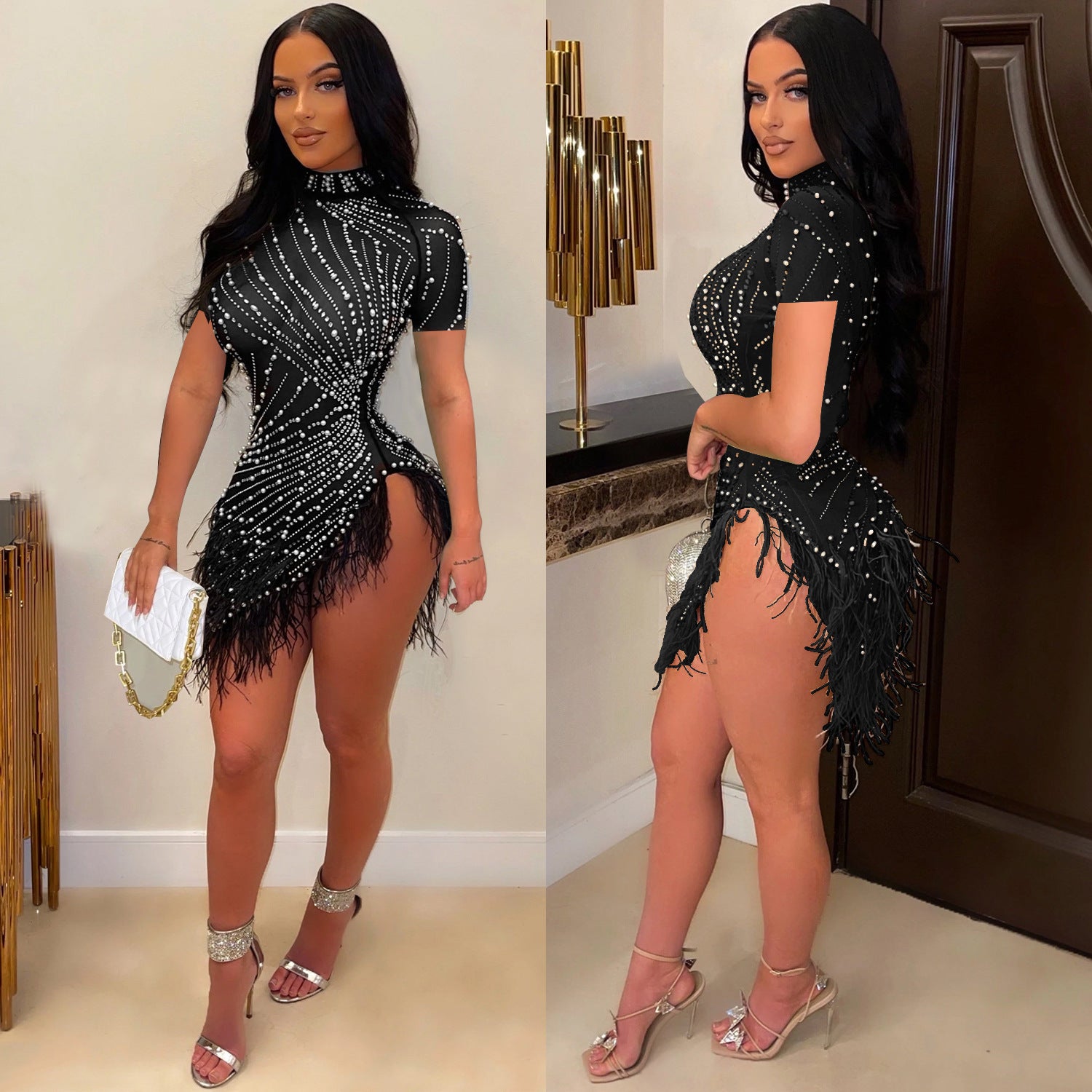 Vestido Curto com brilhantes para Mulheres - O Retalho