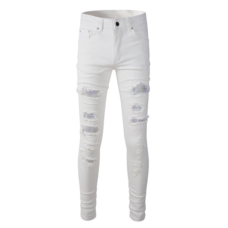 Women's High Street Ripped Stretch Slim Jeans - O Retalho