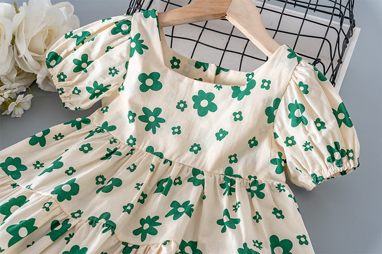 vestido infantil de princesa estilo de floral e de algodão - O Retalho