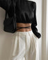 Crop top sem costas manga longa - O Retalho