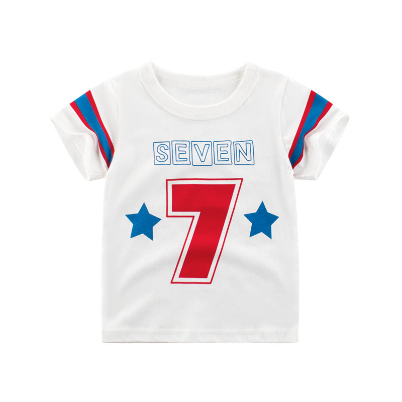 Camiseta de manga curta para meninos no verão - O Retalho
