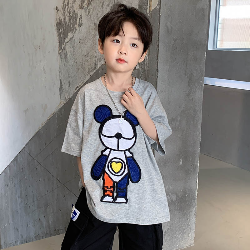 Camiseta de manga curta para meninos no verão - O Retalho