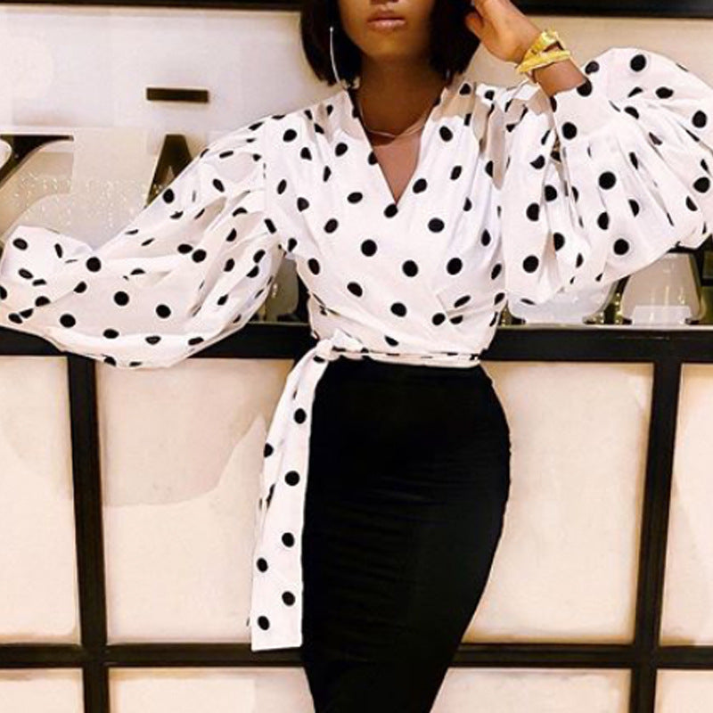 Women Shirts Floral Black Office Quatily Clothes Collar Neck - O Retalho