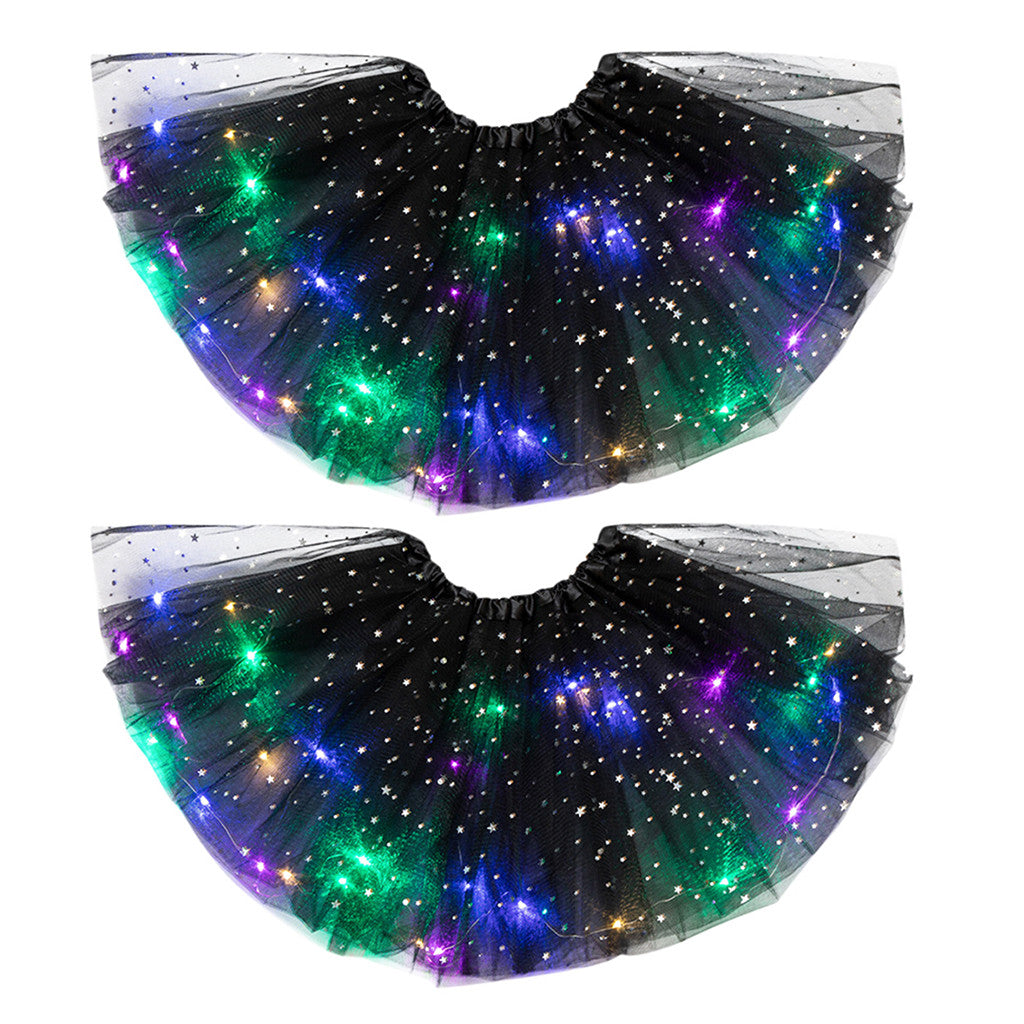 Magical & Luminous LED Princess Halloween Tutu Skirt Sequins Shiny Skirt - O Retalho