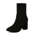 Martin boots women suede pointed high heel thick heel - O Retalho