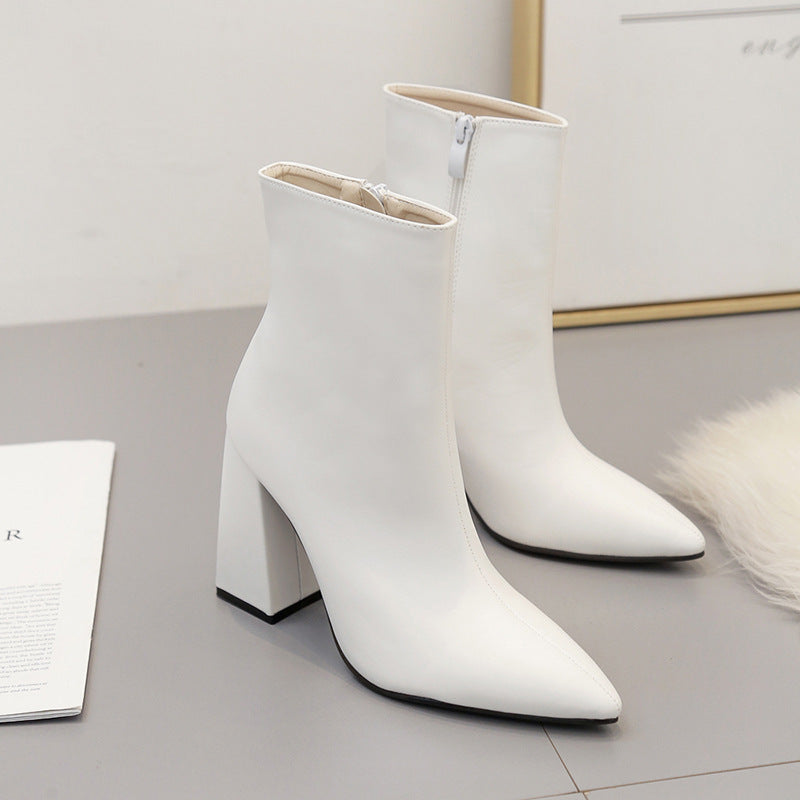 Short boots women Martin boots high heel women shoes - O Retalho