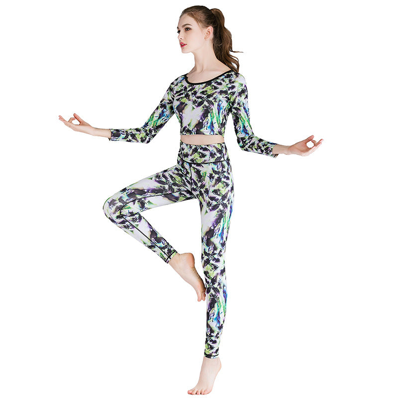 Conjunto de Roupas de Yoga Estampado - Estilo e Elegância para Seu Treino - O Retalho
