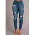 Calças jeans femininas com tornozelo ajustado, modelagem slim e cintura que realça os quadris, Calças femininas - O Retalho