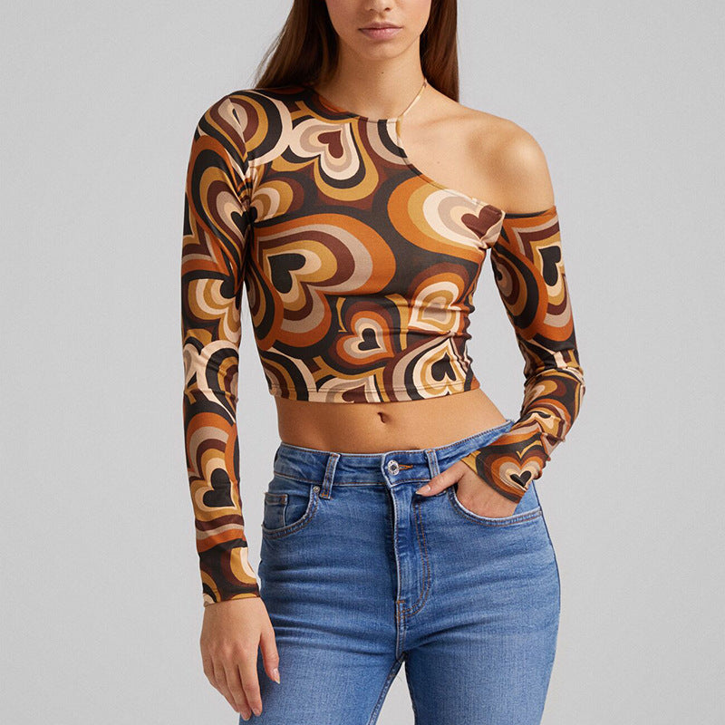 Crop top de manga longa com gola redonda - O Retalho