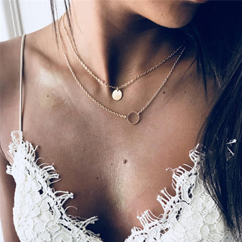 Colar de Gargantilha de Lantejoulas Simples para Mulheres - O Retalho