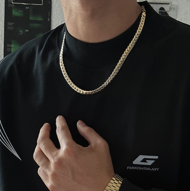 Colar masculino de aço inoxidável e elegante - O Retalho