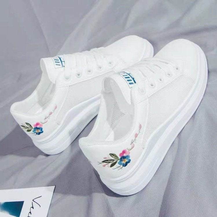 Sapatos brancos femininos de rede respirável - O Retalho