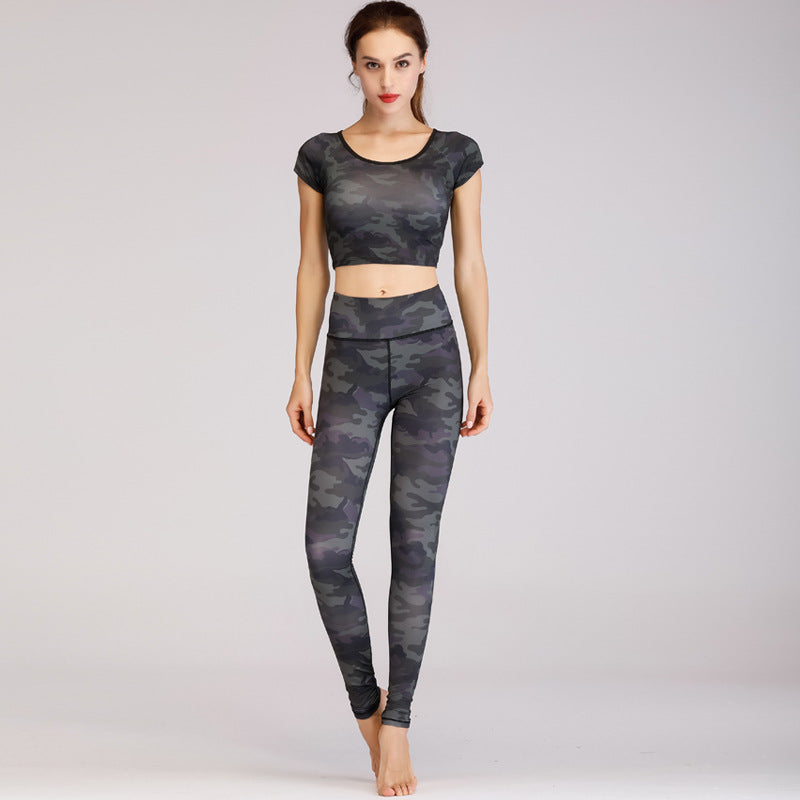 Conjunto de Roupas de Yoga Estampado - Estilo e Elegância para Seu Treino - O Retalho