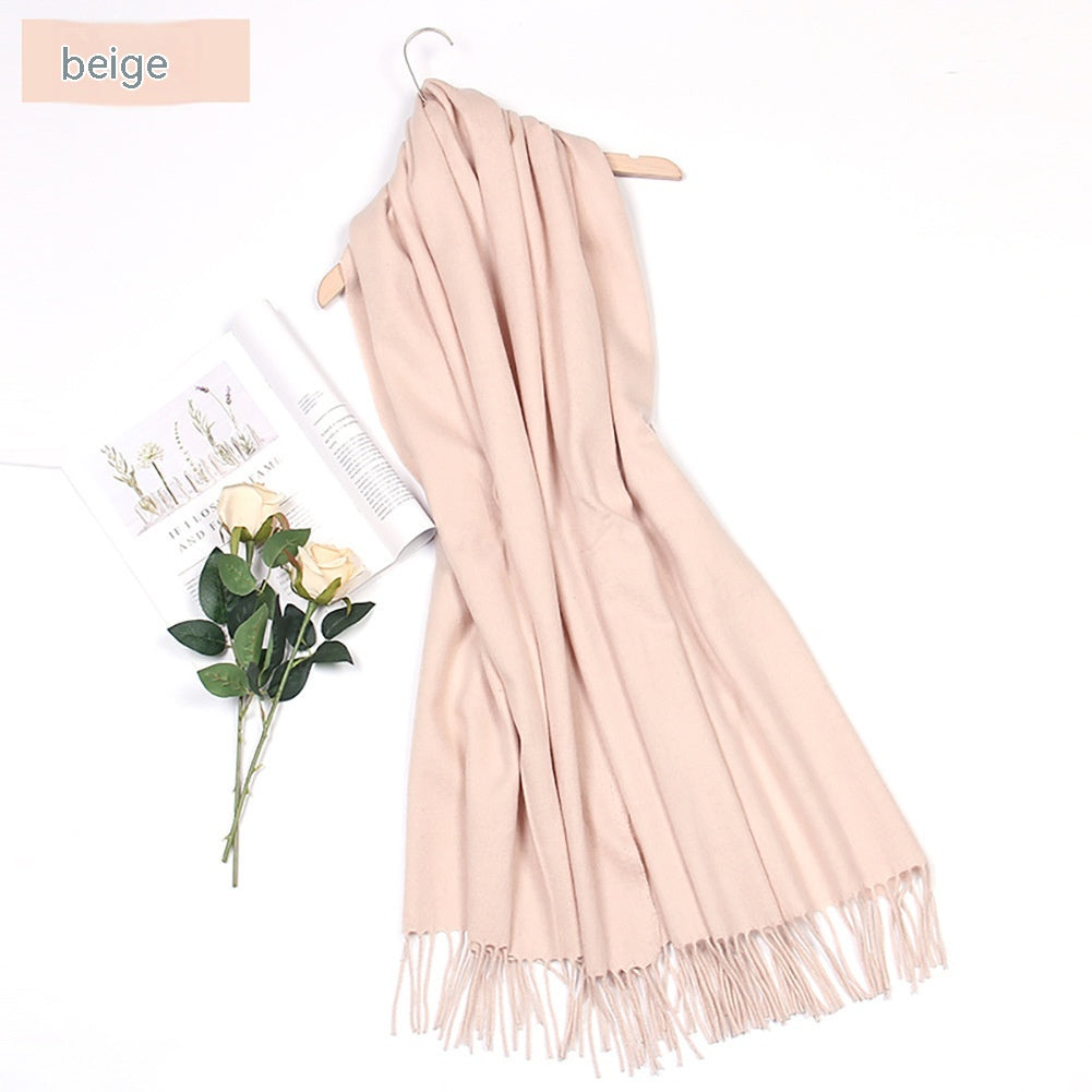 Women's Solid Color Lambswool Fringe Bib - O Retalho