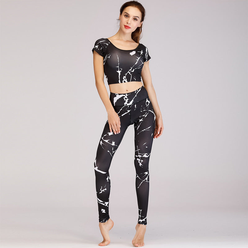 Conjunto de Roupas de Yoga Estampado - Estilo e Elegância para Seu Treino - O Retalho
